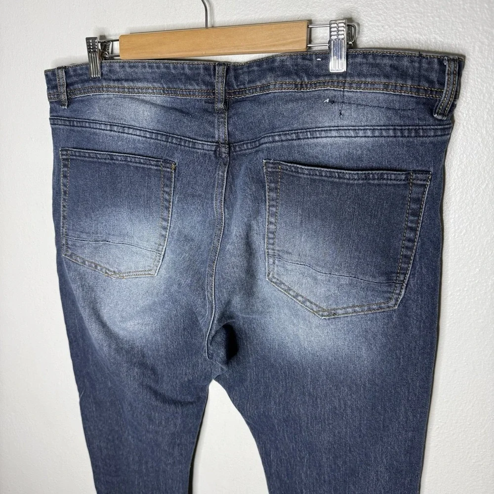MBX Slim Stretch Blue Denim‎ Jeans Men's 38x32 (actual 40x30) Dark Wash